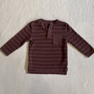 Cat & Jack Purple Striped Henley Long-Sleeve Top
